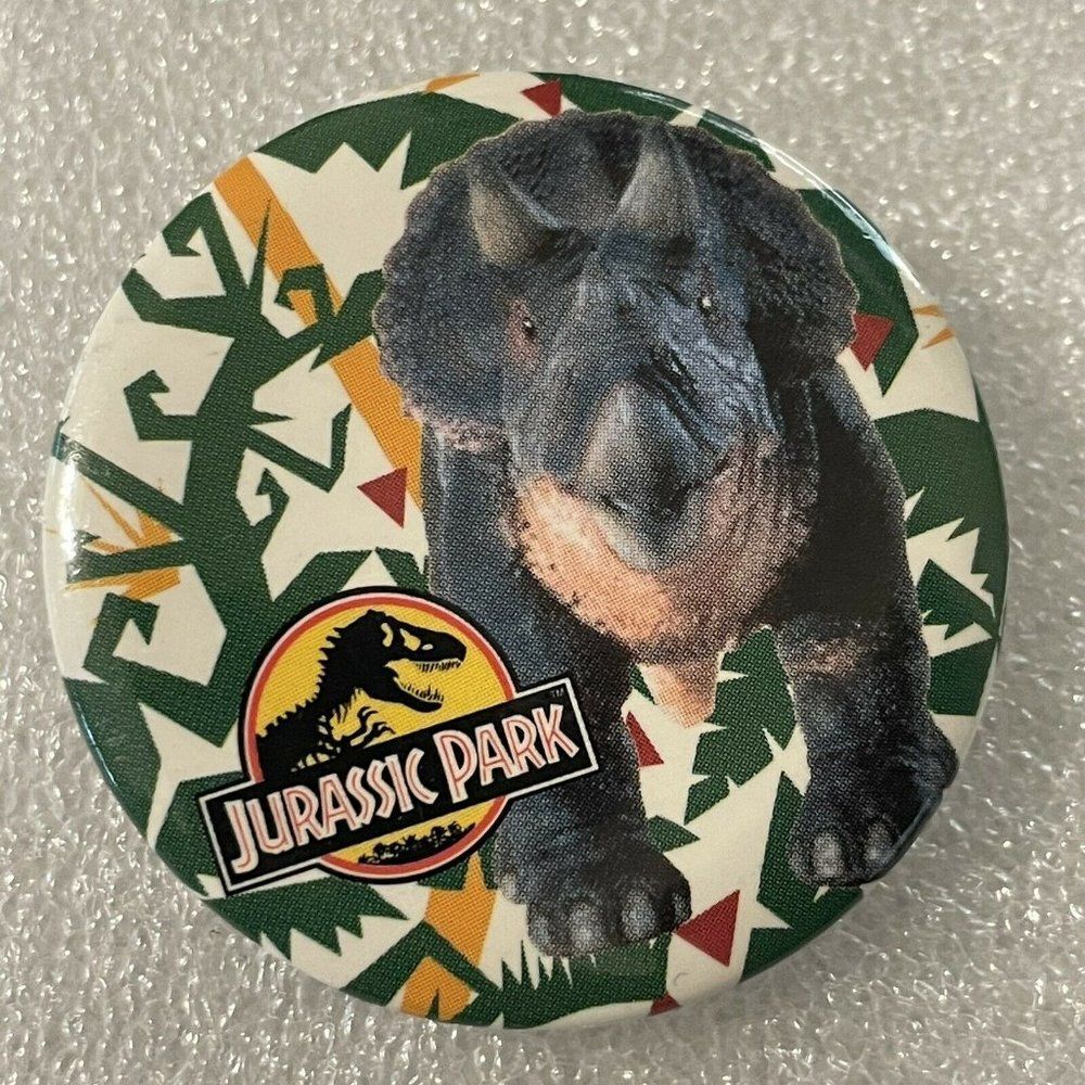 1993 Vintage Jurassic Dinosaurs Pin Back Pinback Button Badge